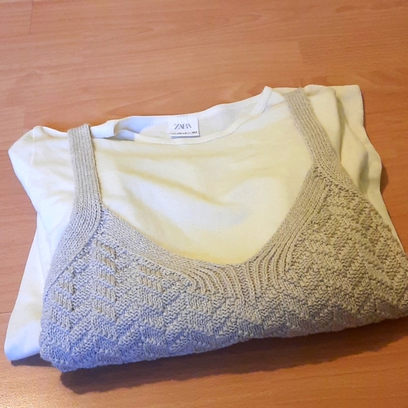 Zara Combination knit vest/ long sleeves top - Picture 6 of 6